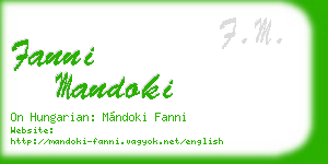 fanni mandoki business card